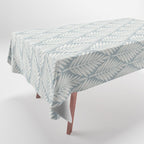 Linocut Palm Leaves . Coastal Blue Tablecloth Gallery Image 1