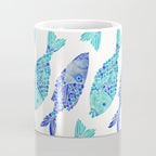 Indonesian Fish Duo - Navy & Turquoise Palette Coffee Mug Gallery Image 4