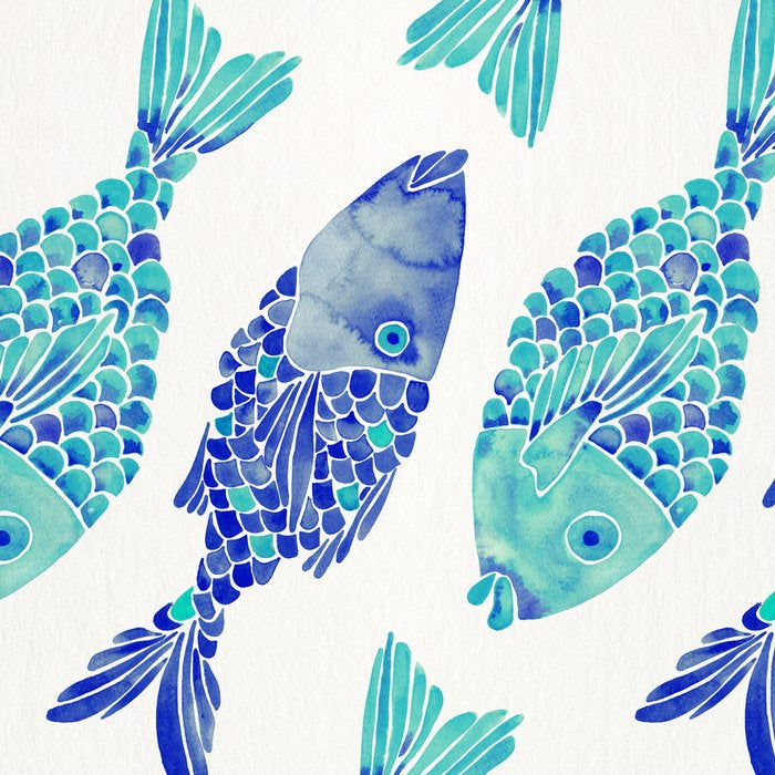 Indonesian Fish Duo - Navy & Turquoise Palette Coffee Mug Gallery Image 2