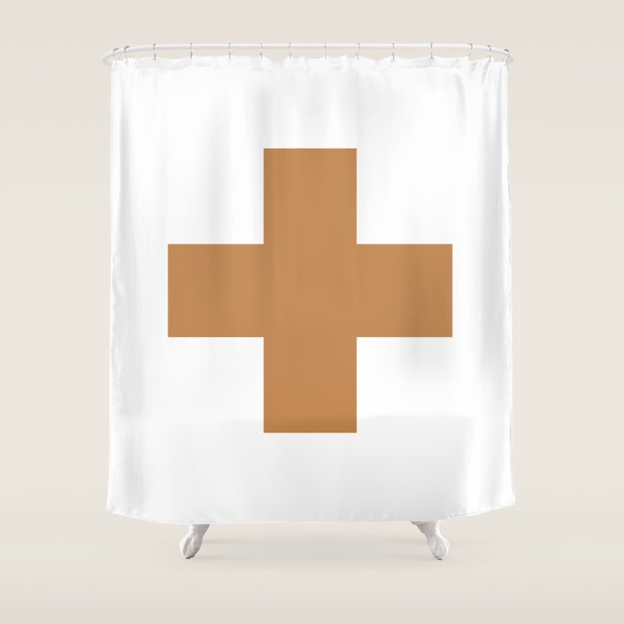 Swiss cross plus Shower Curtain Gallery Image 1