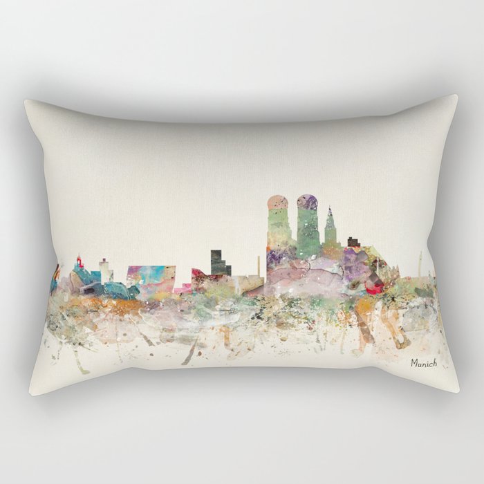 munich germany skyline Rectangular Pillow Gallery Image 1