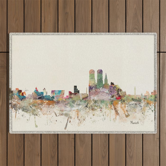 munich germany skyline Outdoor Rug Gallery Image 1