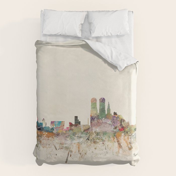 munich germany skyline Duvet Cover Gallery Image 1