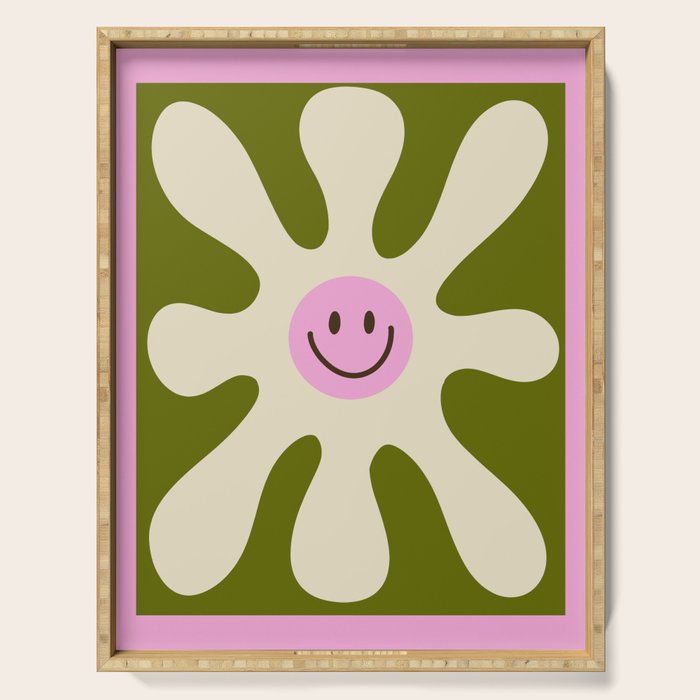 Retro Flower Vintage 70s Groovie Serving Tray Gallery Image 1