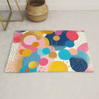 Good Days, Fun Abstract Celebration, Happiness Enjoy Confetti Party, Celebrate Polka Dots Shapes Random Quirky, Eclectic Bohemian Contemporary Rug Gallery Image 1