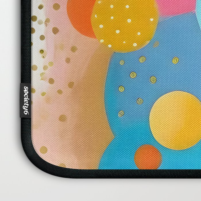 Good Days, Fun Abstract Celebration, Happiness Enjoy Confetti Party, Celebrate Polka Dots Shapes Random Quirky, Eclectic Bohemian Contemporary Laptop Sleeve Gallery Image 3