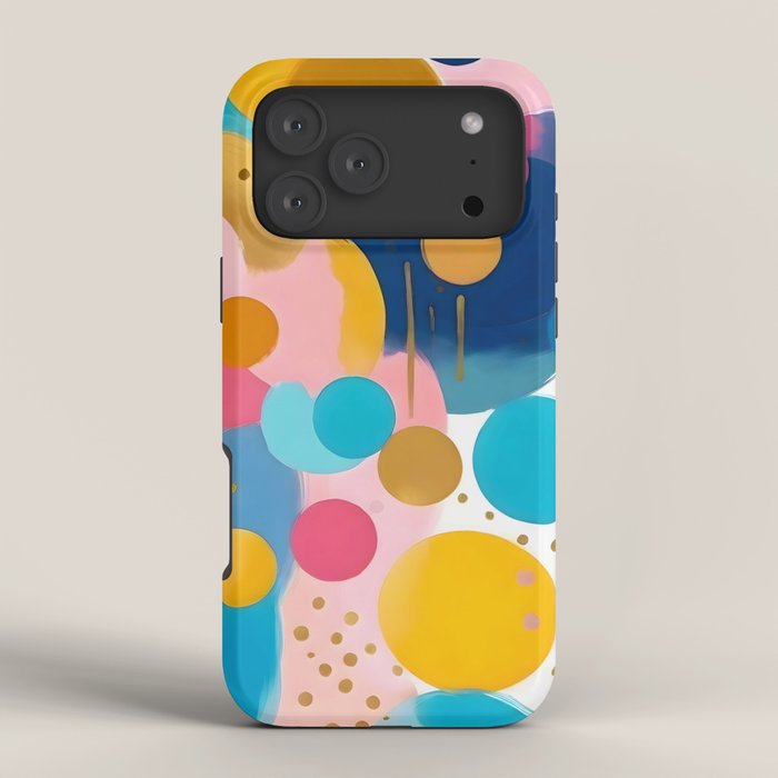 Good Days, Fun Abstract Celebration, Happiness Enjoy Confetti Party, Celebrate Polka Dots Shapes Random Quirky, Eclectic Bohemian Contemporary iPhone Case Gallery Image 4