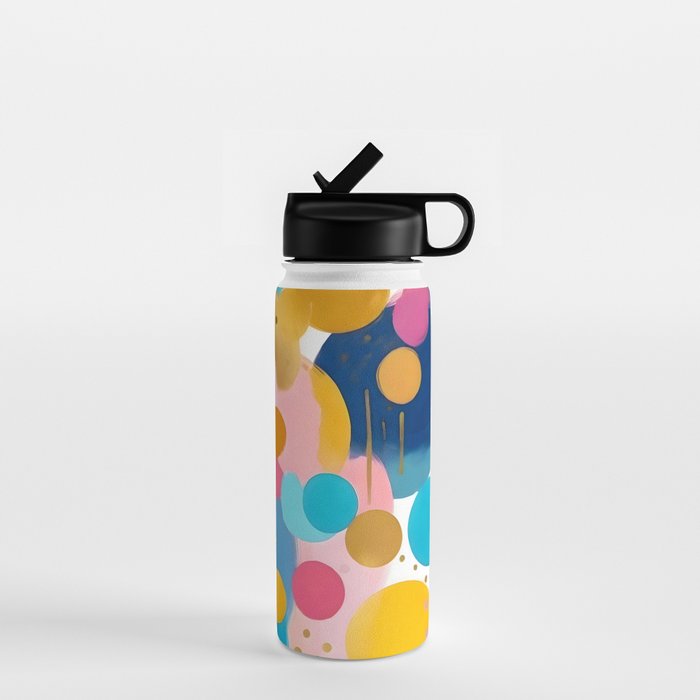 Good Days, Fun Abstract Celebration, Happiness Enjoy Confetti Party, Celebrate Polka Dots Shapes Random Quirky, Eclectic Bohemian Contemporary Water Bottle Gallery Image 1