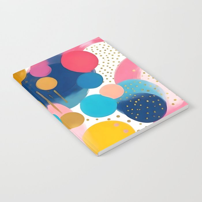 Good Days, Fun Abstract Celebration, Happiness Enjoy Confetti Party, Celebrate Polka Dots Shapes Random Quirky, Eclectic Bohemian Contemporary Notebook Gallery Image 2