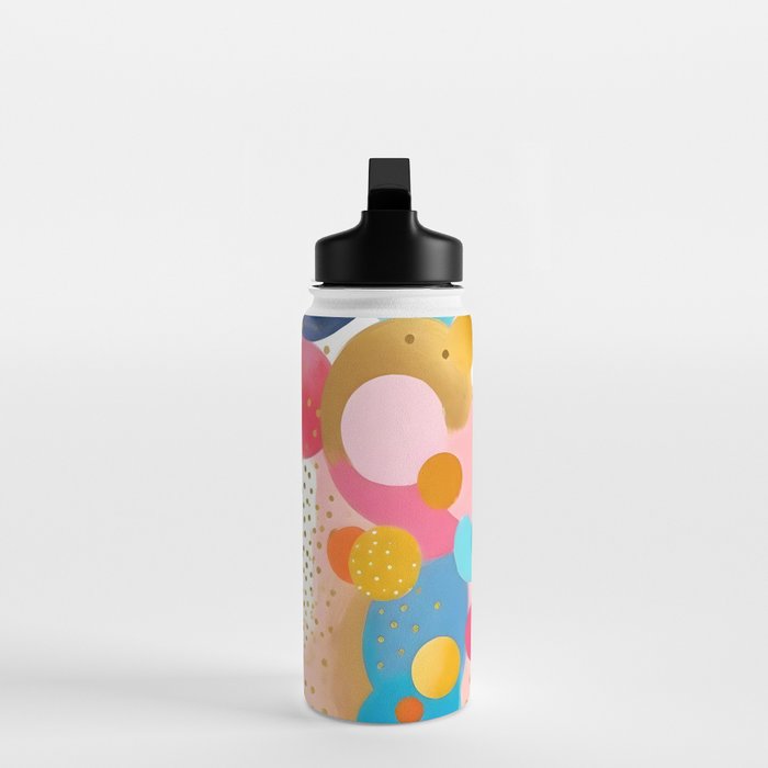 Good Days, Fun Abstract Celebration, Happiness Enjoy Confetti Party, Celebrate Polka Dots Shapes Random Quirky, Eclectic Bohemian Contemporary Water Bottle Gallery Image 3
