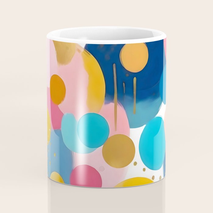 Good Days, Fun Abstract Celebration, Happiness Enjoy Confetti Party, Celebrate Polka Dots Shapes Random Quirky, Eclectic Bohemian Contemporary Coffee Mug Gallery Image 4
