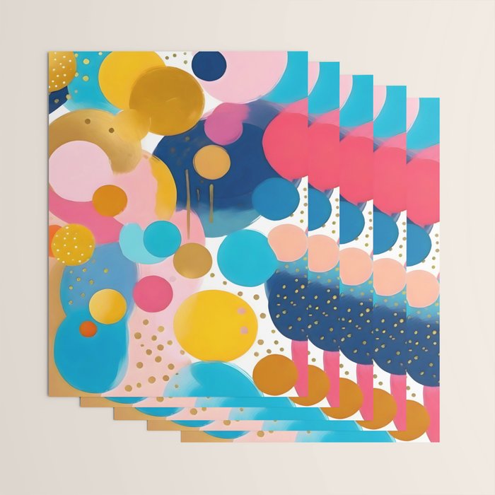 Good Days, Fun Abstract Celebration, Happiness Enjoy Confetti Party, Celebrate Polka Dots Shapes Random Quirky, Eclectic Bohemian Contemporary Wrapping Paper Gallery Image 3