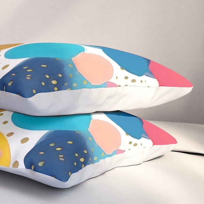 Good Days, Fun Abstract Celebration, Happiness Enjoy Confetti Party, Celebrate Polka Dots Shapes Random Quirky, Eclectic Bohemian Contemporary Pillow Sham Gallery Image 3
