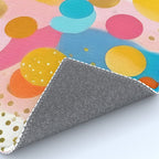 Good Days, Fun Abstract Celebration, Happiness Enjoy Confetti Party, Celebrate Polka Dots Shapes Random Quirky, Eclectic Bohemian Contemporary Rug Gallery Image 4