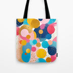Good Days, Fun Abstract Celebration, Happiness Enjoy Confetti Party, Celebrate Polka Dots Shapes Random Quirky, Eclectic Bohemian Contemporary Tote Bag Gallery Image 1