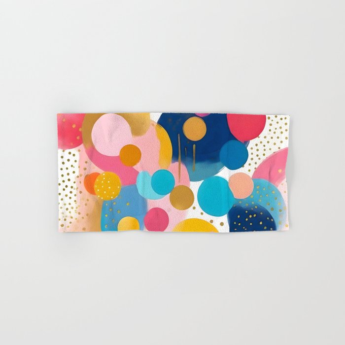 Good Days, Fun Abstract Celebration, Happiness Enjoy Confetti Party, Celebrate Polka Dots Shapes Random Quirky, Eclectic Bohemian Contemporary Bath Towel Gallery Image 1