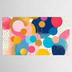 Good Days, Fun Abstract Celebration, Happiness Enjoy Confetti Party, Celebrate Polka Dots Shapes Random Quirky, Eclectic Bohemian Contemporary Tablecloth Gallery Image 2