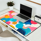 Good Days, Fun Abstract Celebration, Happiness Enjoy Confetti Party, Celebrate Polka Dots Shapes Random Quirky, Eclectic Bohemian Contemporary Desk Mat Gallery Image 2