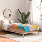 Good Days, Fun Abstract Celebration, Happiness Enjoy Confetti Party, Celebrate Polka Dots Shapes Random Quirky, Eclectic Bohemian Contemporary Comforter Gallery Image 2