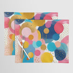 Good Days, Fun Abstract Celebration, Happiness Enjoy Confetti Party, Celebrate Polka Dots Shapes Random Quirky, Eclectic Bohemian Contemporary Placemat Gallery Image 1