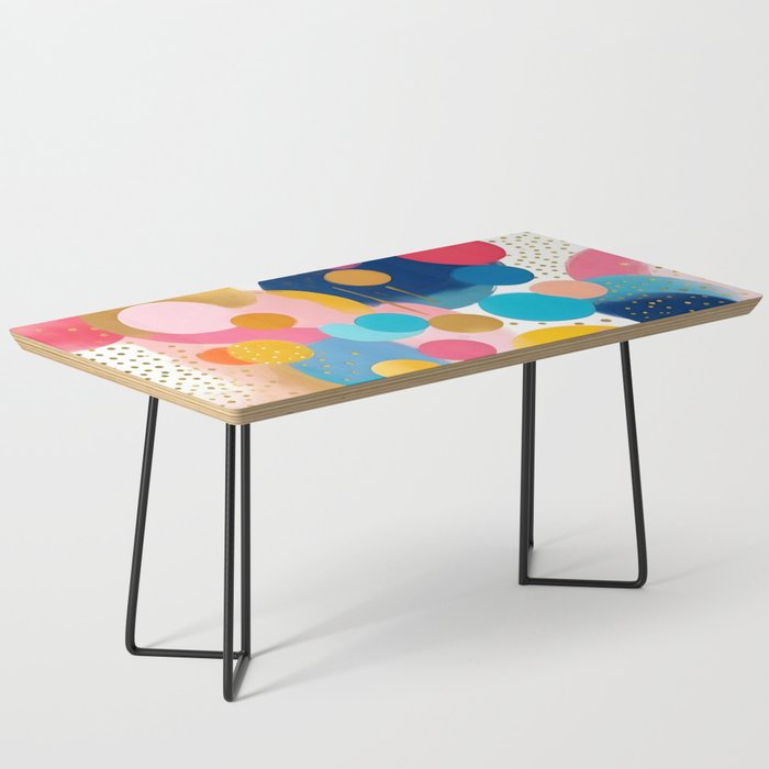 Good Days, Fun Abstract Celebration, Happiness Enjoy Confetti Party, Celebrate Polka Dots Shapes Random Quirky, Eclectic Bohemian Contemporary Coffee Table Gallery Image 1