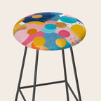 Good Days, Fun Abstract Celebration, Happiness Enjoy Confetti Party, Celebrate Polka Dots Shapes Random Quirky, Eclectic Bohemian Contemporary Stool Gallery Image 2