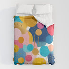 Good Days, Fun Abstract Celebration, Happiness Enjoy Confetti Party, Celebrate Polka Dots Shapes Random Quirky, Eclectic Bohemian Contemporary Comforter Gallery Image 6