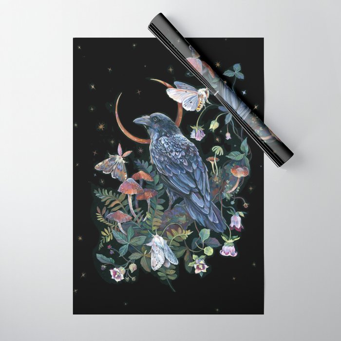 Moon Raven  Wrapping Paper Gallery Image 1