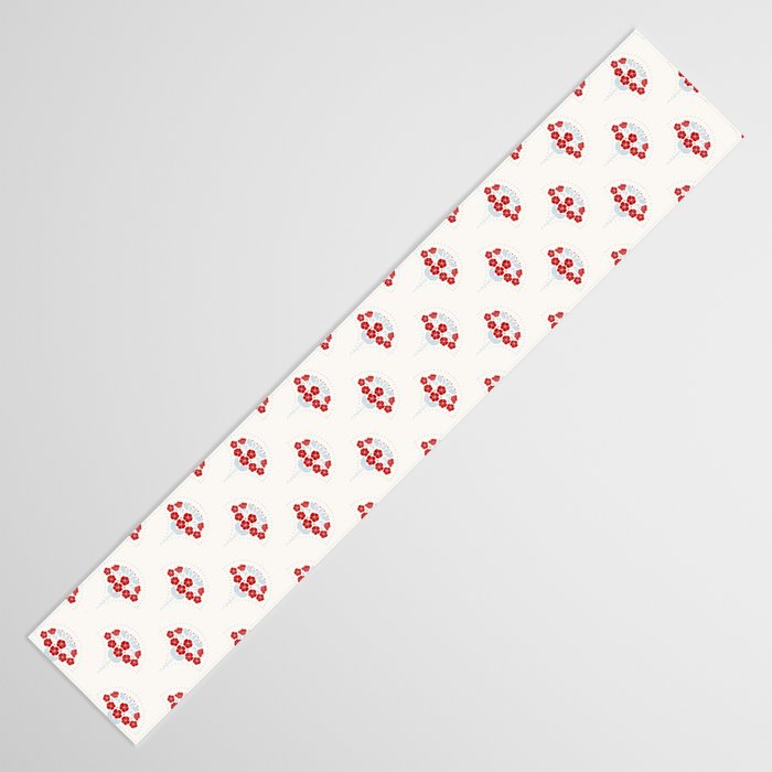 Heritage-Inspired Red and Blue Flowers Table Runner Gallery Image 3