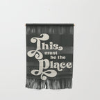 This Must Be The Place - Black and White Retro 70s Typography Wall Hanging Gallery Image 1