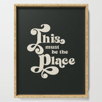 This Must Be The Place - Black and White Retro 70s Typography Serving Tray Gallery Image 1
