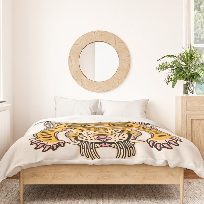 King Of The Jungle 01: Golden Tiger Edition Duvet Cover Gallery Image 3