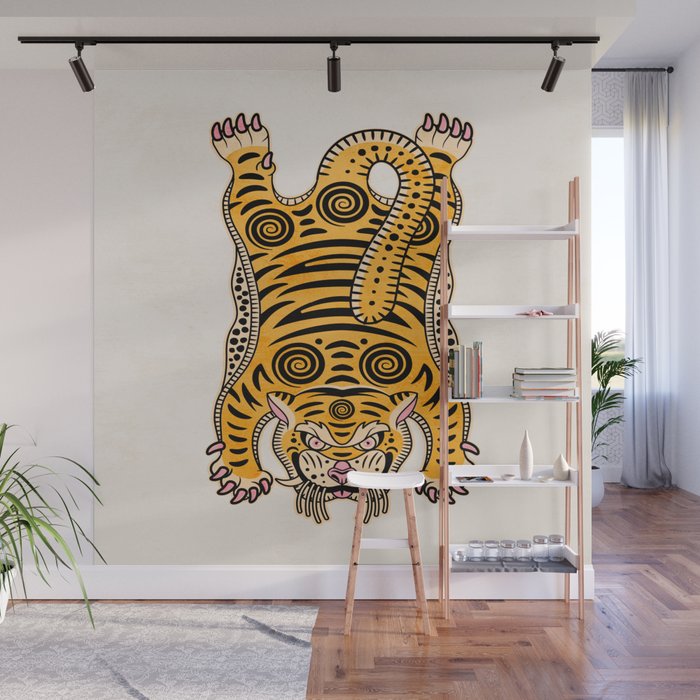 King Of The Jungle 01: Golden Tiger Edition Wall Mural Gallery Image 1