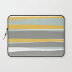 Stripe Abstract, Sun and Beach, Yellow, Pale, Aqua Blue and Gray Laptop Sleeve Gallery Image 1