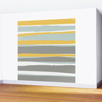 Stripe Abstract, Sun and Beach, Yellow, Pale, Aqua Blue and Gray Wall Mural Gallery Image 2