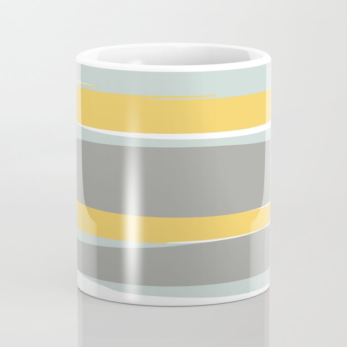 Stripe Abstract, Sun and Beach, Yellow, Pale, Aqua Blue and Gray Coffee Mug Gallery Image 4