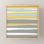Stripe Abstract, Sun and Beach, Yellow, Pale, Aqua Blue and Gray Mini Art Print Gallery Image 1