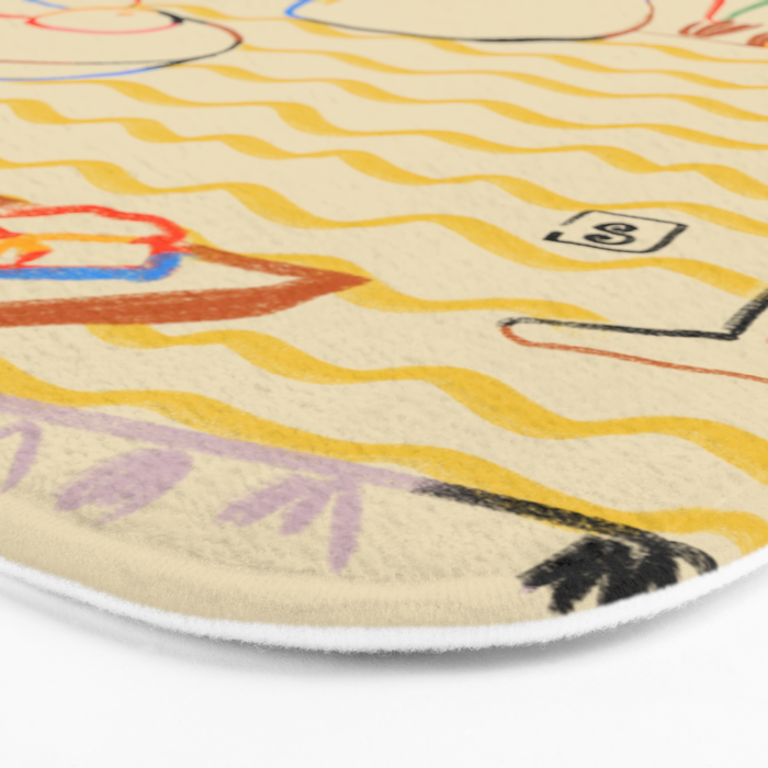 YELLOW TULIPS, WINE AND CHEESE Bath Mat Gallery Image 3