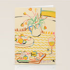 YELLOW TULIPS, WINE AND CHEESE Stationery Card Gallery Image 2