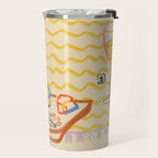 YELLOW TULIPS, WINE AND CHEESE Travel Mug Gallery Image 2
