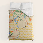 YELLOW TULIPS, WINE AND CHEESE Comforter Gallery Image 6