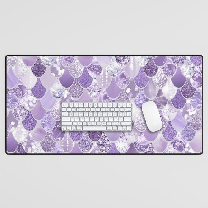 Mermaid Scales, Aesthetic Purple Desk Mat Gallery Image 1