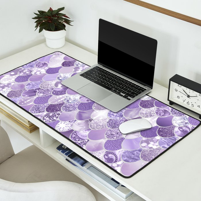 Mermaid Scales, Aesthetic Purple Desk Mat Gallery Image 2