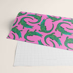 Crocodiles (Pink and Green) Wrapping Paper Gallery Image 2