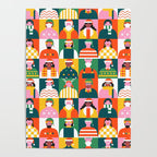 Diverse festive christmas people mosaic pattern Poster Gallery Image 4