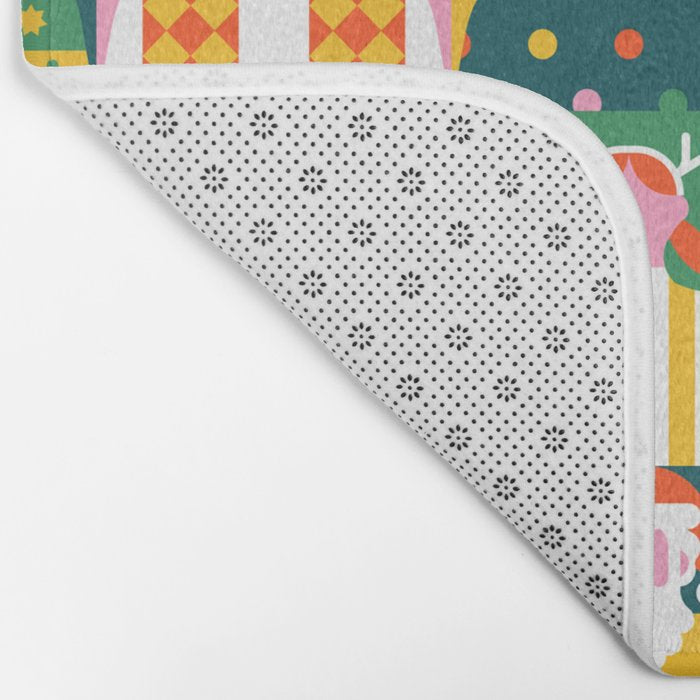 Diverse festive christmas people mosaic pattern Bath Mat Gallery Image 2