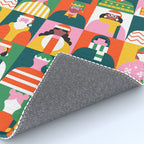 Diverse festive christmas people mosaic pattern Rug Gallery Image 4
