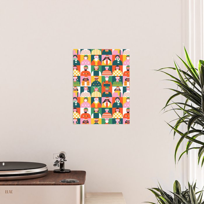 Diverse festive christmas people mosaic pattern Poster Gallery Image 2