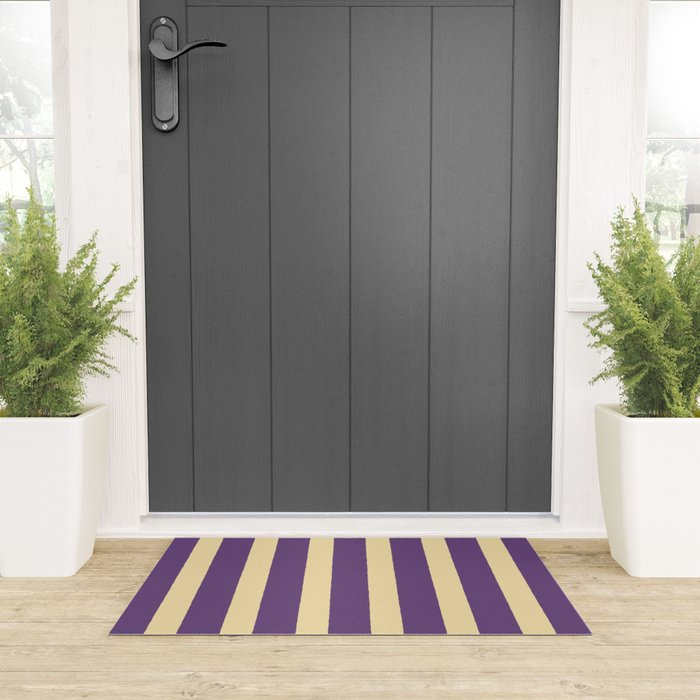 Simple Stripes Pattern - Purple Sand Welcome Mat Gallery Image 3