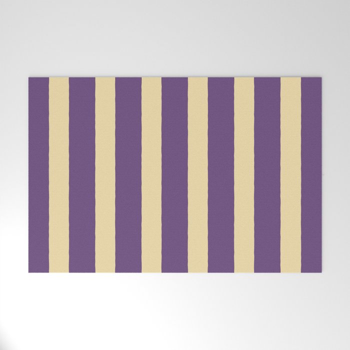 Simple Stripes Pattern - Purple Sand Welcome Mat Gallery Image 1